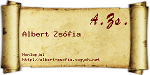Albert Zsófia névjegykártya