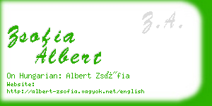 zsofia albert business card